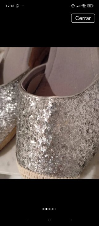 Sandalias esparto plateadas