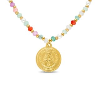 Collar Virgen del Rocío Acero y Piedras Naturales