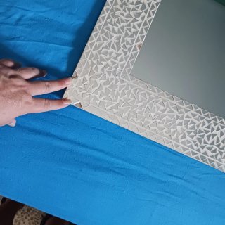 Espejo decorativo mosaico plateado