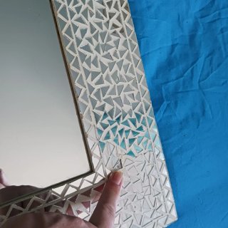 Espejo decorativo mosaico plateado