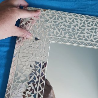 Espejo decorativo mosaico plateado