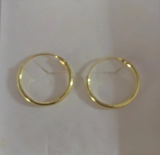 Pendientes Aro Plata Ley Chapada Oro 14mm