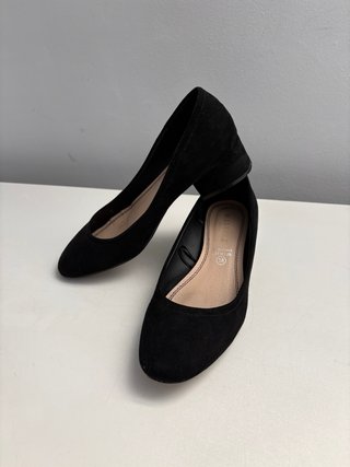 Zapatos salón ante negros mujer talla 38