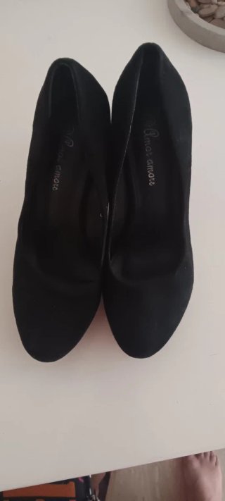 Zapatos de tacón ancho negros