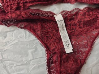 Conjunto Lencero de Encaje Rojo Burdeos Tezenis