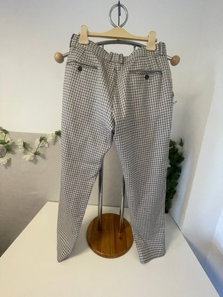 Pantalón Alexander McQueen cuadros beige/negro