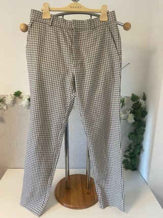 Pantalón Alexander McQueen cuadros beige/negro