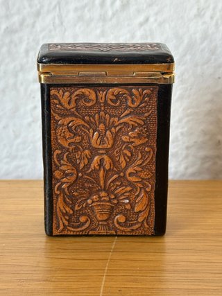Estuche Pitillera Cuero Repujado Vintage