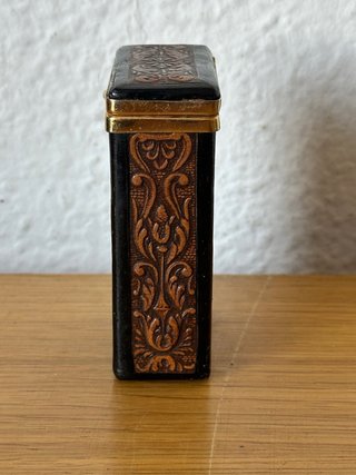 Estuche Pitillera Cuero Repujado Vintage