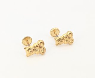 Pendiente Osos de oro de 18k, 0.5 g.