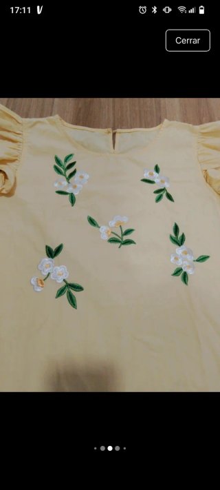 Blusa Coconut Fashion Talla M Flores Bordadas