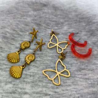 Set Pendientes Mariposa, Estrella y Concha