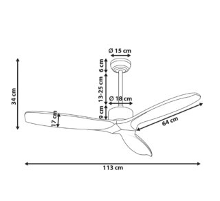 Ventilatore da soffitto in legno