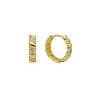 Pendientes aro plata 925 salomónico dorados