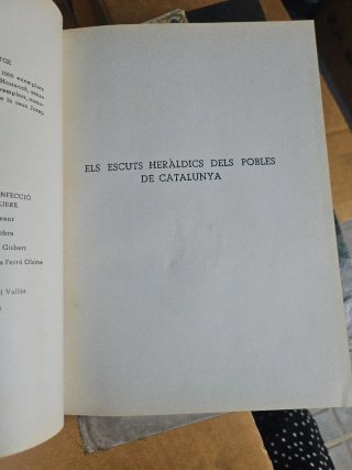 Libro Els Escuts Heraldics dels Pobles de Cataluny