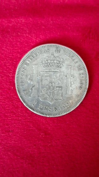 Moneda 5 Pesetas Alfonso XII 1876*76