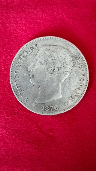 Moneda 5 Pesetas Alfonso XII 1876*76