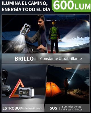 Arrancador de Coche Potente + Inflador de Ruedas