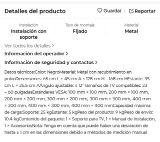 Soporte TV con base ajustable