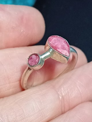 Anillo Plata Ley rubí facetado