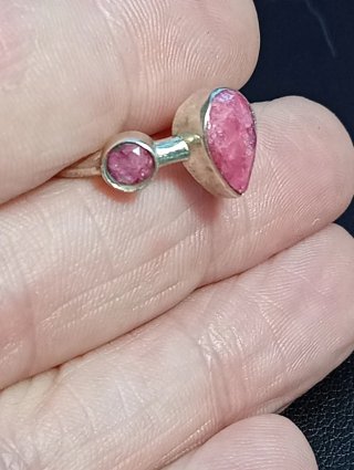 Anillo Plata Ley rubí facetado