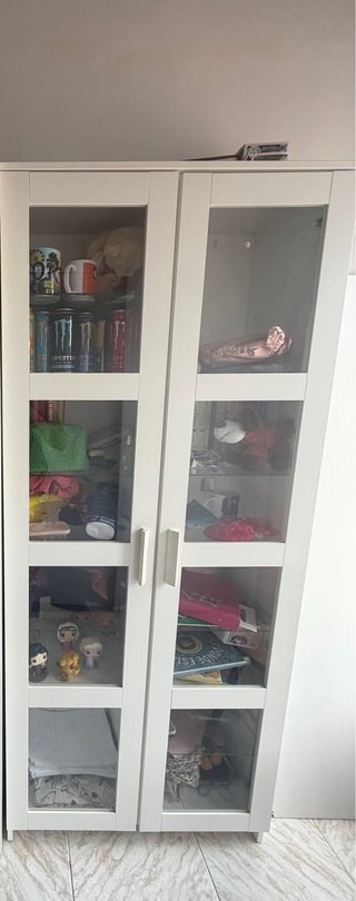Vetrina Ikea Bianca con Porte in Vetro