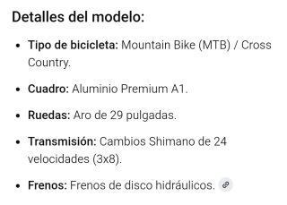 Bicicleta de montaña mujer Marca Specialized