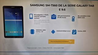 Samsung Galaxy Tab E SM-T560 Negra