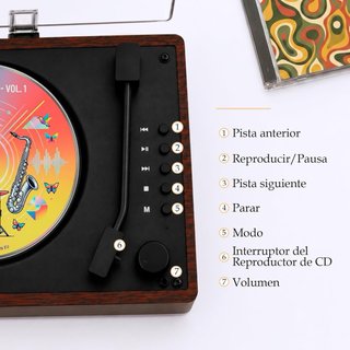 NUEVO! Reproductor CD Bluetooth Madera