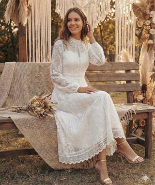 Vestido blanco de encaje