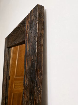 Espejo Artesanal Grande Madera Rústica