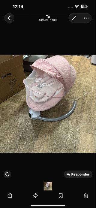 Hamaca eléctrica para bebé color rosa