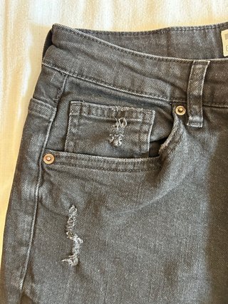 Pantalones Vaqueros Negros Bershka Rotos