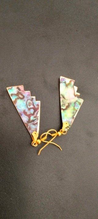 Pendientes abanico dorado y multicolor