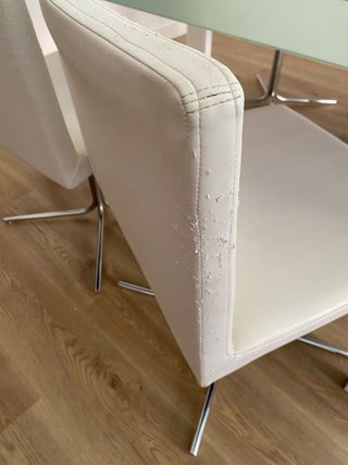 Sillas de comedor piel blanca