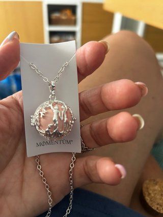 Llamador de ángeles Momentum rosa y plata