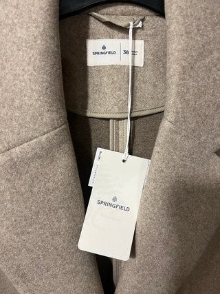 Abrigo largo beige Springfield – Talla 38