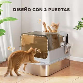 Arenero Gatos XXL Acero Inox Entrada Superior