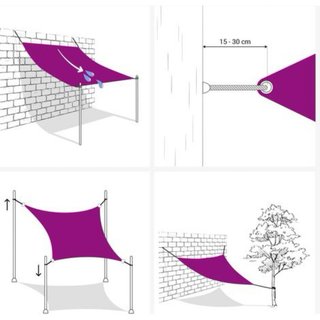 Toldo Vela Rectangular Oxford Crema 3x5m