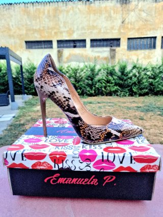 Décolleté Emanuela P. pitonate multicolor- nuovo