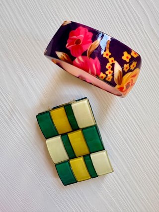 Set 2 bracciali fiori e mosaico