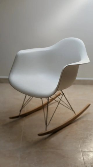 Silla Balancín Estilo Eames Blanca