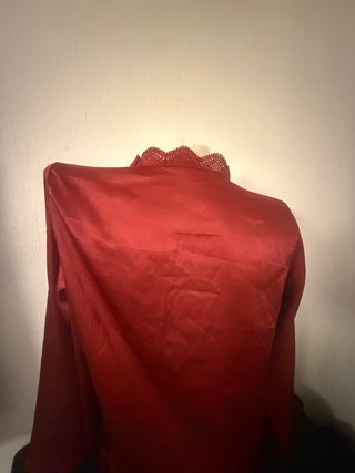 Pijama Satén Rojo con Encaje