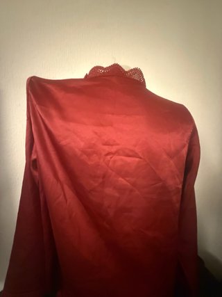 Pijama Satén Rojo con Encaje