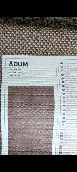 Alfombra Ikea ADÜM 200x300 Beige/Marrón