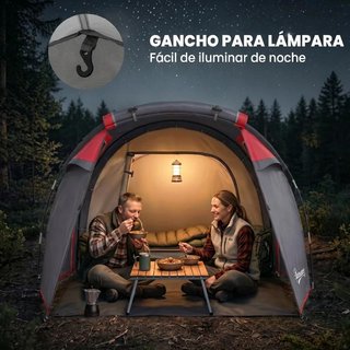 Tienda Campaña 2 Personas Plegable con Vestíbulo