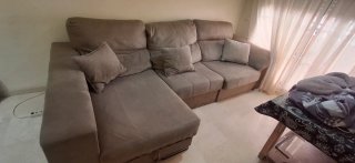 Sofá modular beige de tela
