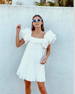 Vestido mini plisado