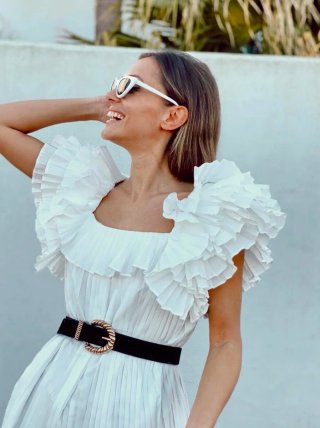 Vestido mini plisado