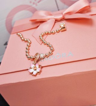 Pandora Flor Rosa color Oro rosa plata